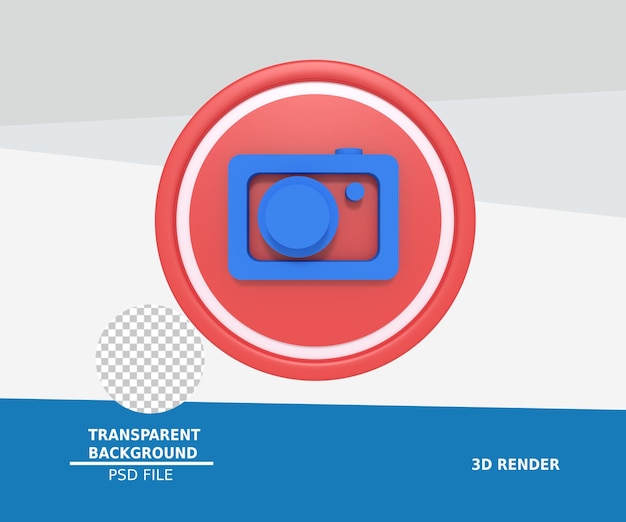 PSD 3d rendering of camera icon