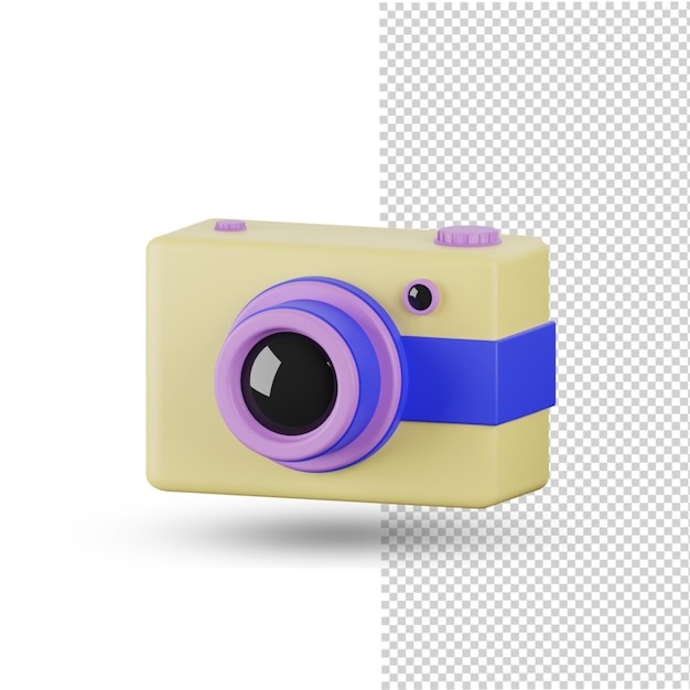 Illustrazione della fotocamera con rendering 3d