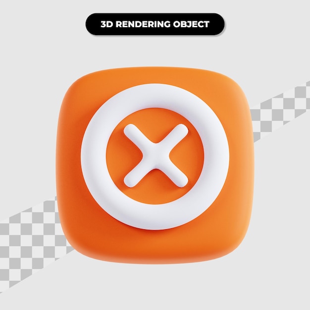 PSD 3d rendering of cancel user interface