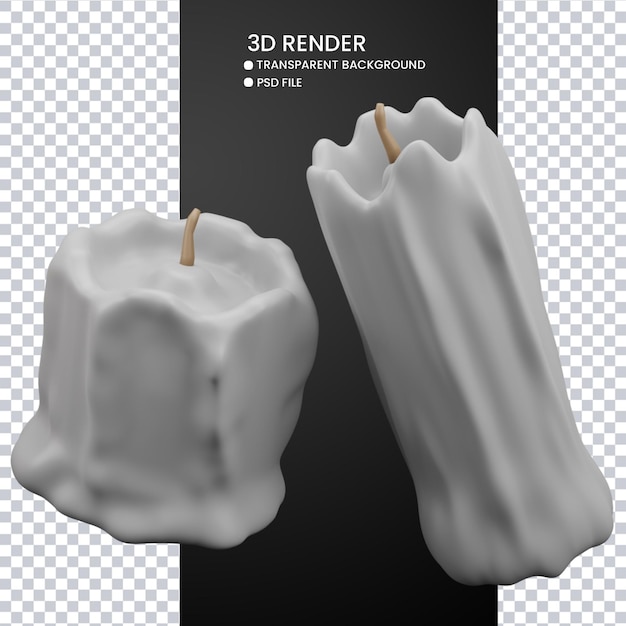 3D 渲染的蜡烛