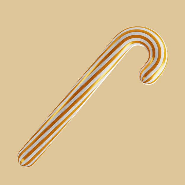 3D-rendering Candy cane geïsoleerd