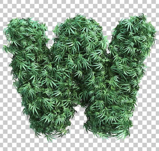 3d rendering of cannabis alphabet w