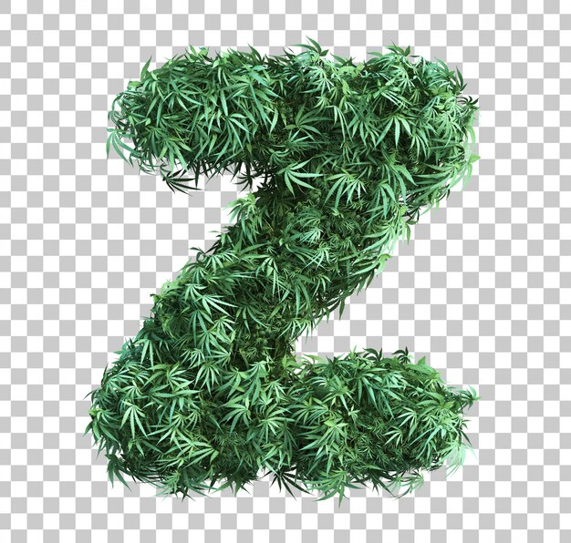 PSD 3d rendering of cannabis alphabet z