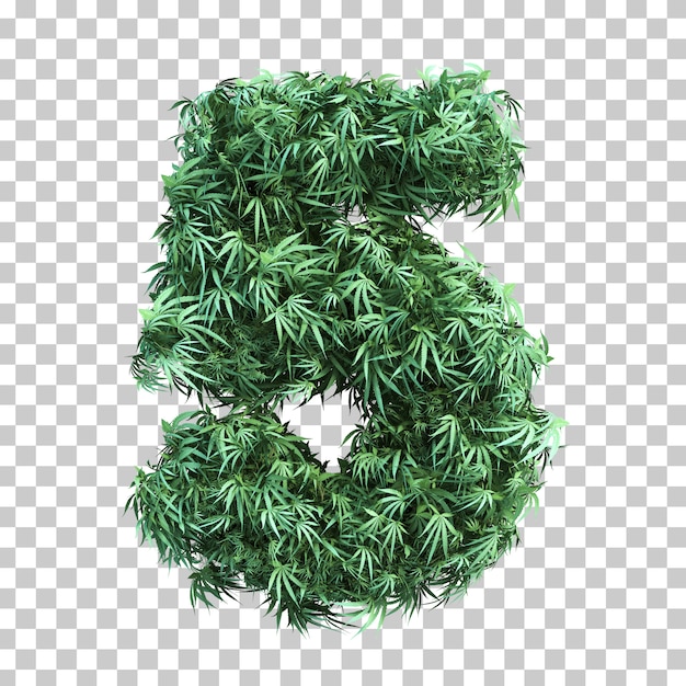 PSD 3d rendering of cannabis number 5