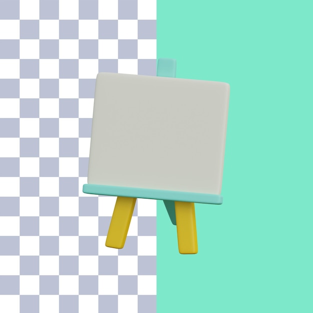 PSD 3d rendering of a canvas education icon