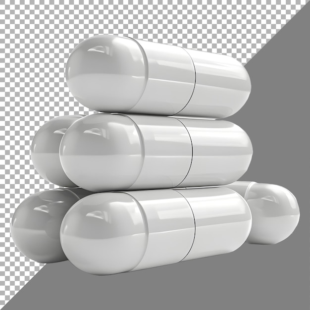 PSD 3d rendering of a capsule or pill on transparent background ai generated