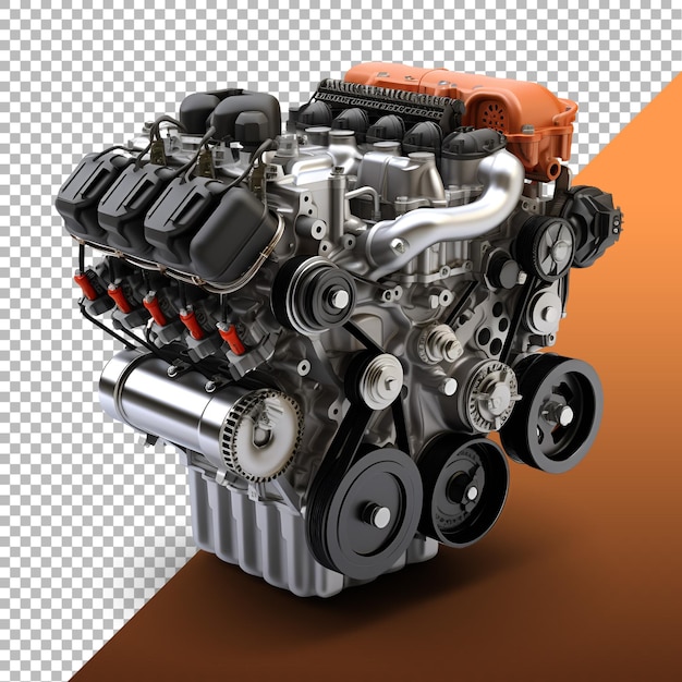 PSD rendering 3d del motore dell'auto in png