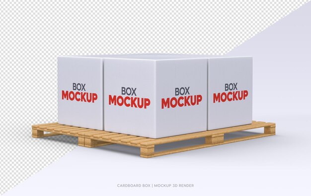 3d rendering of cardboard box mockup