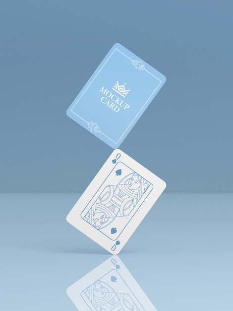 PSD 3d rendering of cards game mockup