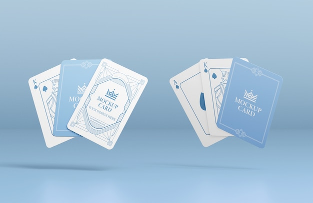 PSD 3d rendering of cards game mockup