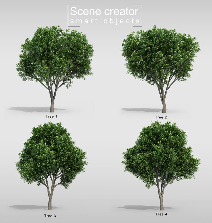 PSD 3d-рендеринг создателя сцены из морковного дерева