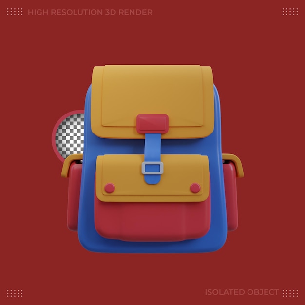 3d rendering  cartoon bag illustration