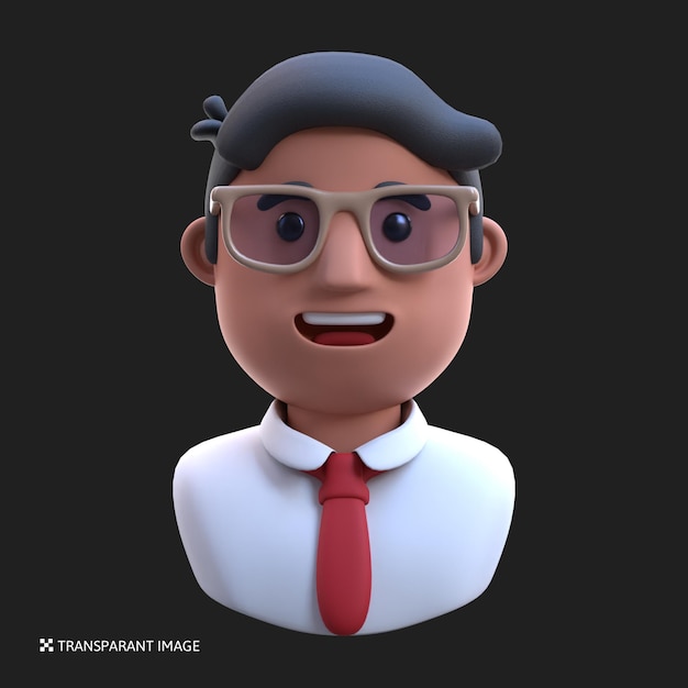 3d rendering cartoon boy avatar illustration