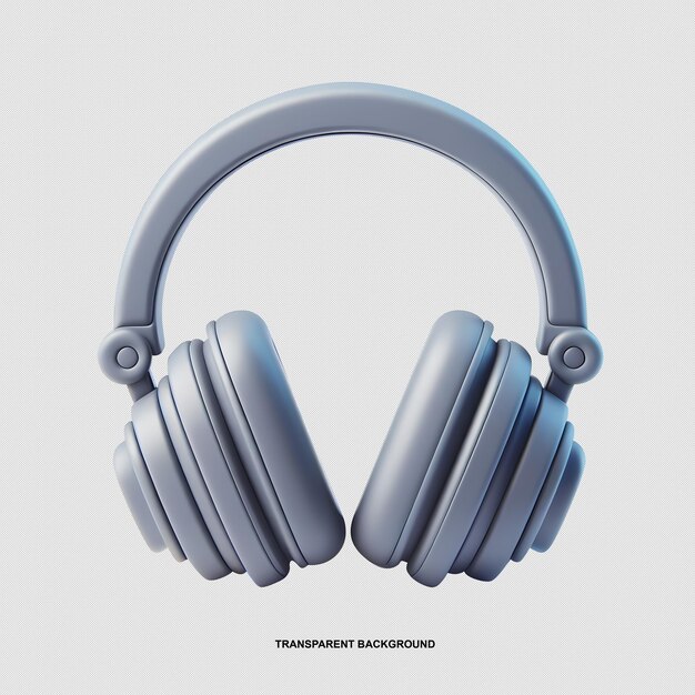 PSD 3d rendering cartoon headphones isolated on white background