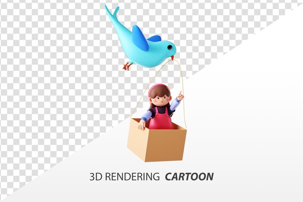 3d-rendering cartoon meisje