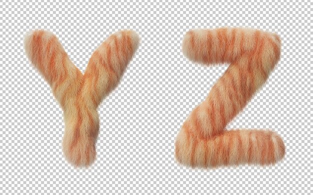 고양이 머리 효과 알파벳의 3d 렌더링