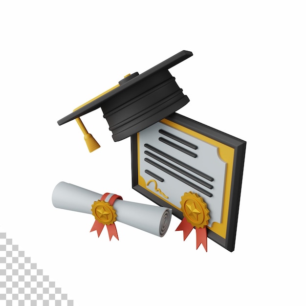 3d rendering certificate isolated useful for education learning knowledge school and class design