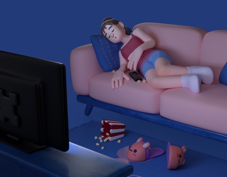 PSD 3d rendering of character at night time