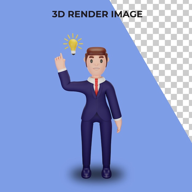 3d rendering of character with business concept