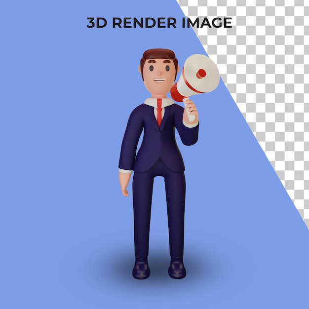 3d rendering of character with business concept