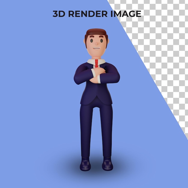 Rendering 3d del personaggio con il concetto di business