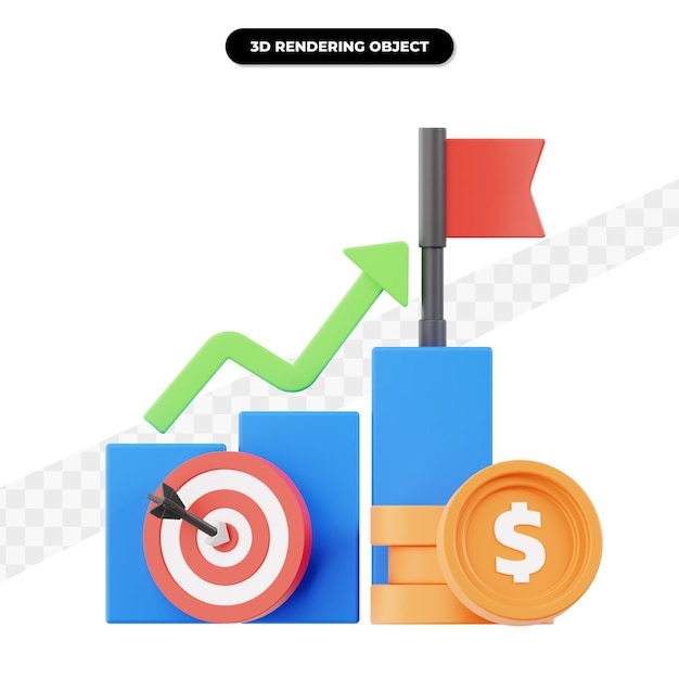 3d rendering chart goals illustration