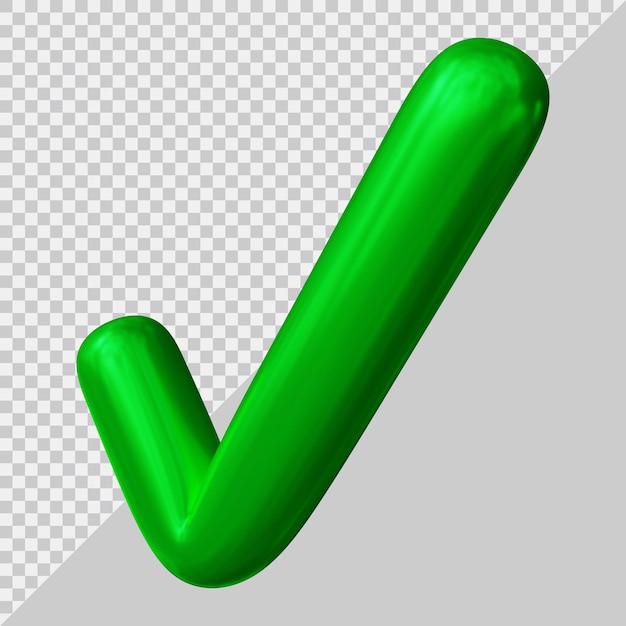 3d rendering of check mark with modern style