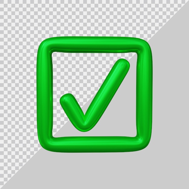 3d rendering of check mark with modern style