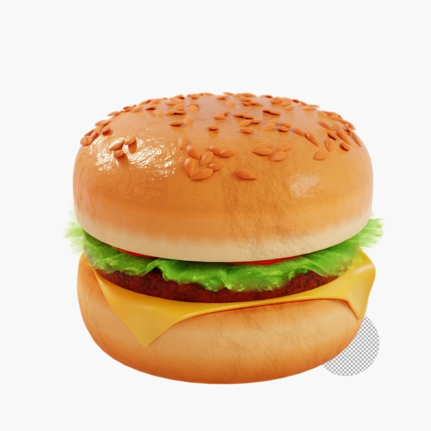 PSD 3d rendering cheeseburger icon make more