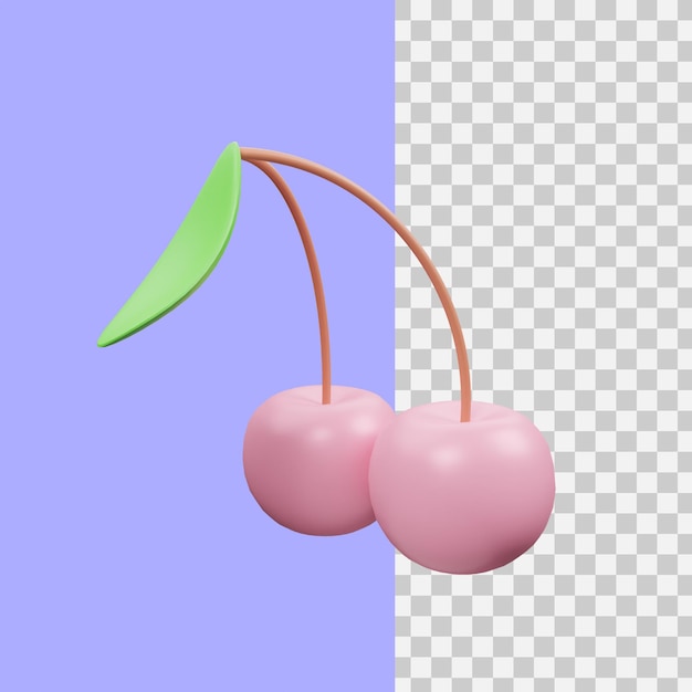 PSD 3d rendering cherries icon