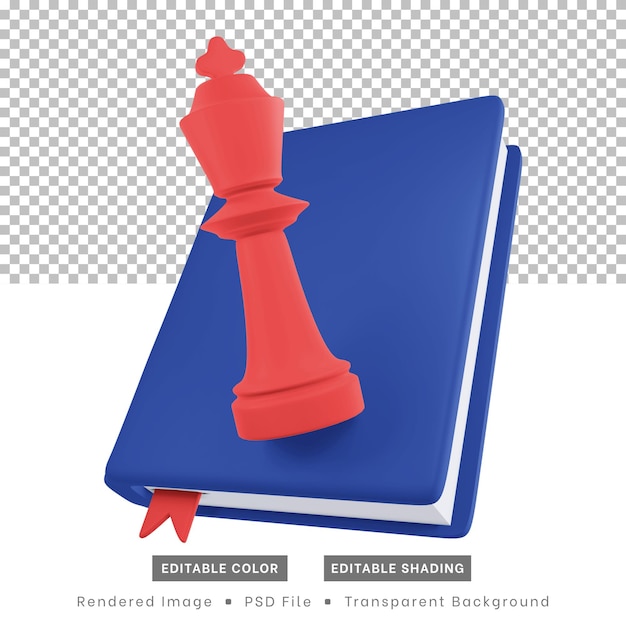 3d rendering, chess pieces and books. for the purposes of web design elements or content design.