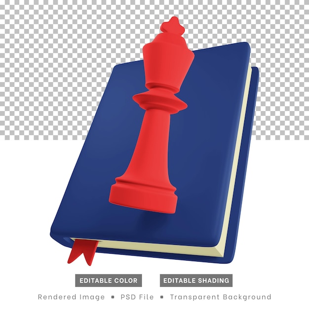 3d rendering, chess pieces and books. for the purposes of web design elements or content design.