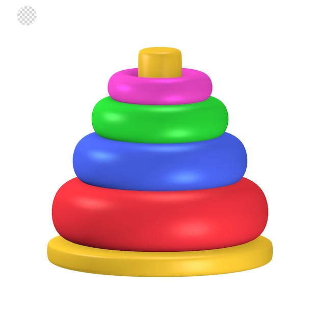 3d rendering of children and babies' favorite icon illustration Pyramid Toys