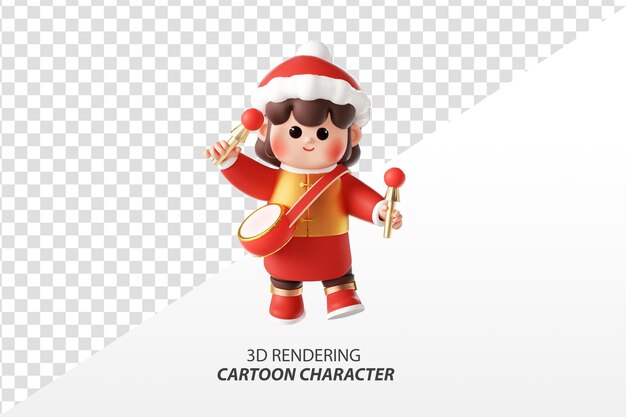 3d rendering chinese new year cartoon characters