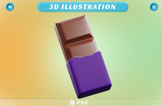 3dレンダリング チョコレートバー