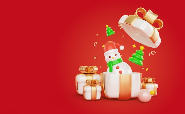 PSD 3d rendering of  christmas background