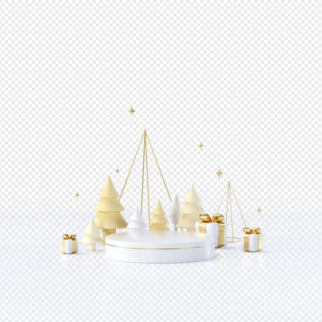 3d rendering christmas on a white background, happy new year