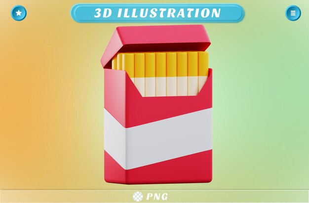 PSD 3d rendering cigarette package grocery