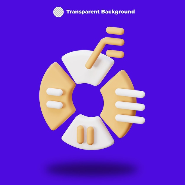 PSD 3d-rendering cirkeldiagram