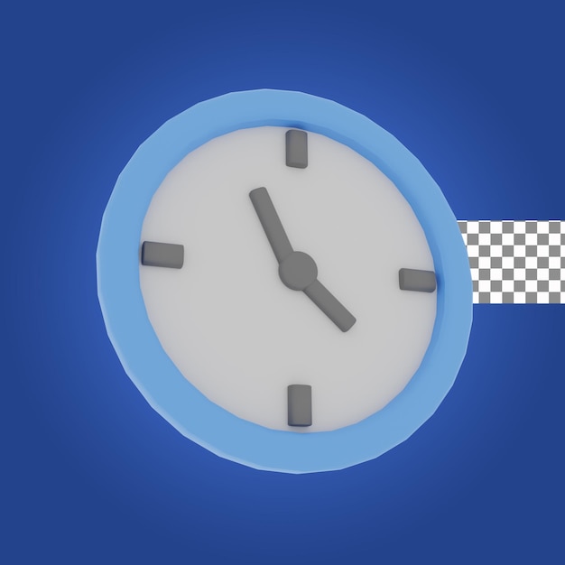 PSD 3d rendering of clock icon