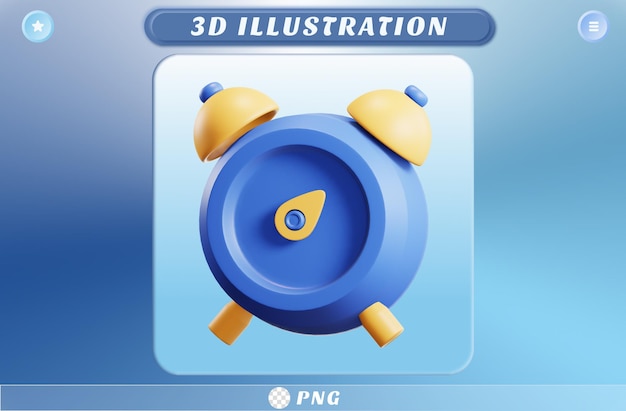 PSD icona della scuola dell'orologio di rendering 3d