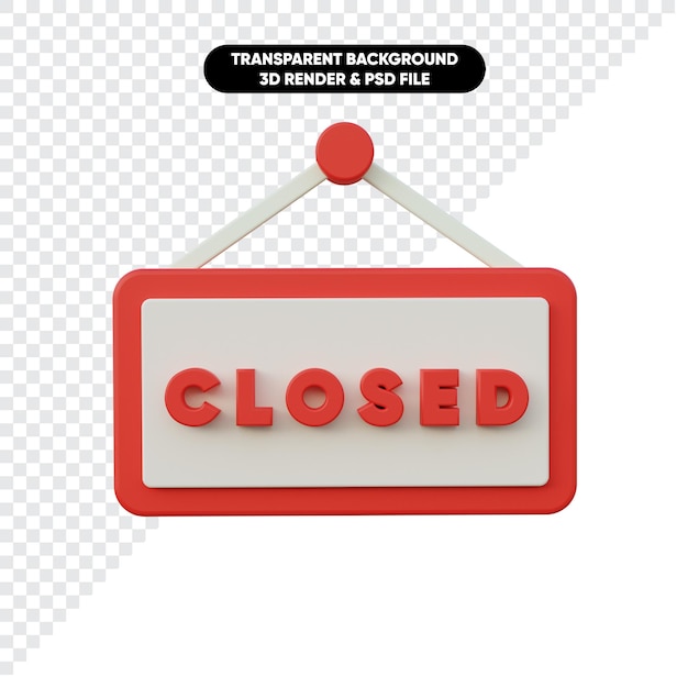 PSD 3d rendering closed badge ornament for store