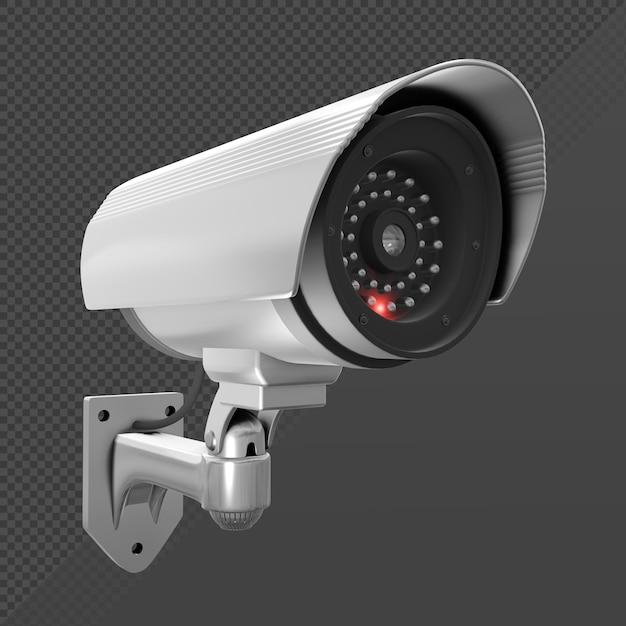 3d rendering closed circuit television cctv camera perspective view angl