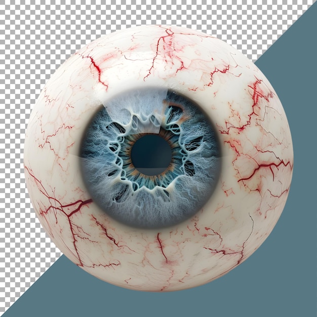 PSD 3d rendering of a closeup of eyeball on transparent background ai generated