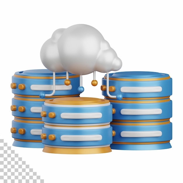 PSD 3d rendering cloud computing geïsoleerd nuttig voor technologie, programmering, ontwikkeling, codering, software, app, computing, server en verbinding ontwerp element