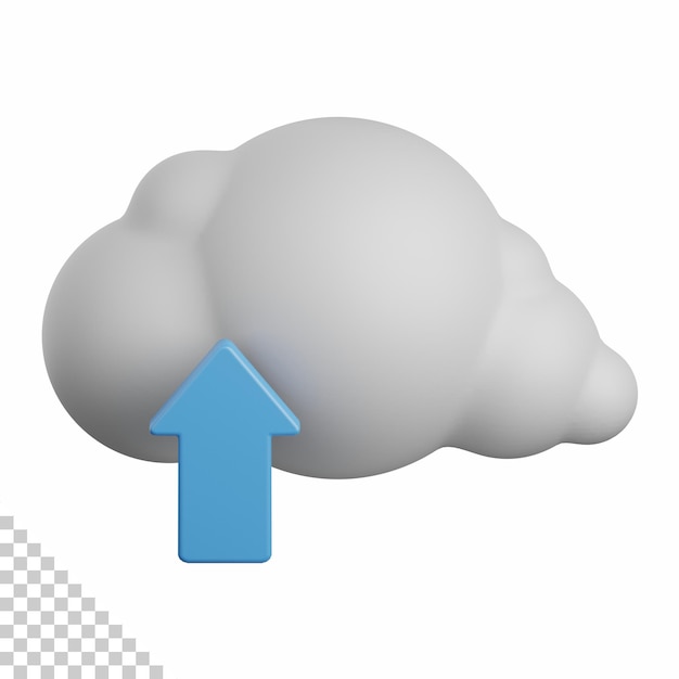3d rendering cloud upload isolated useful for cloud network computing technology database server and connection design element