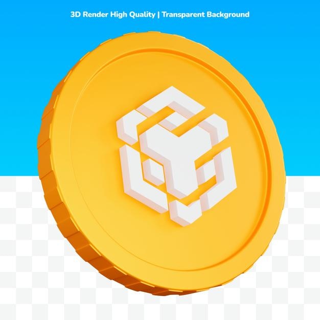 3d rendering coin bnb side view