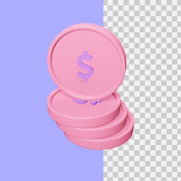 PSD 3d rendering coin icon