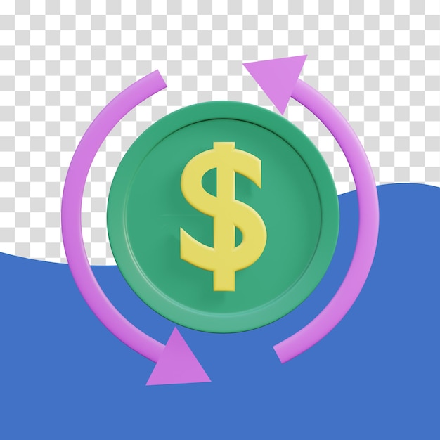 3d rendering coin money icon