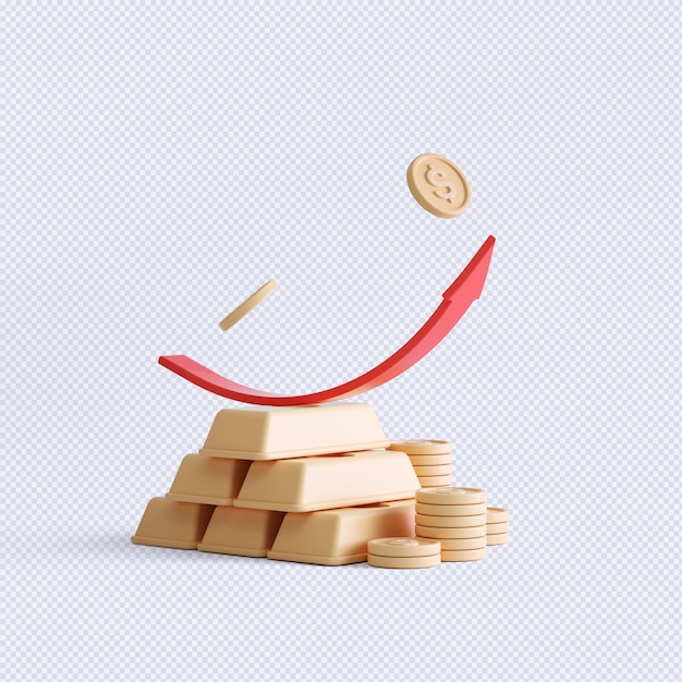 PSD 3d rendering coin objects, simple financial related icons